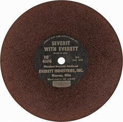 Everett - 18" Aluminum Oxide Cutoff Wheel - 3/16" Thick, 1" Arbor, Use with Gas Powered Saws - Caliber Tooling