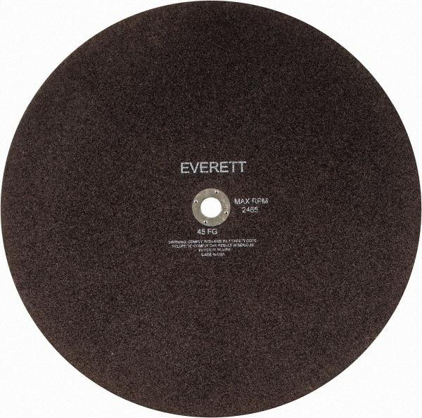 Everett - 22" Aluminum Oxide Cutoff Wheel - 3/16" Thick, 1" Arbor, Use with Gas Powered Saws - Caliber Tooling