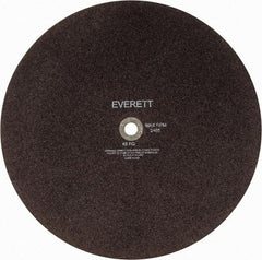 Everett - 22" Aluminum Oxide Cutoff Wheel - 3/16" Thick, 1" Arbor, Use with Gas Powered Saws - Caliber Tooling