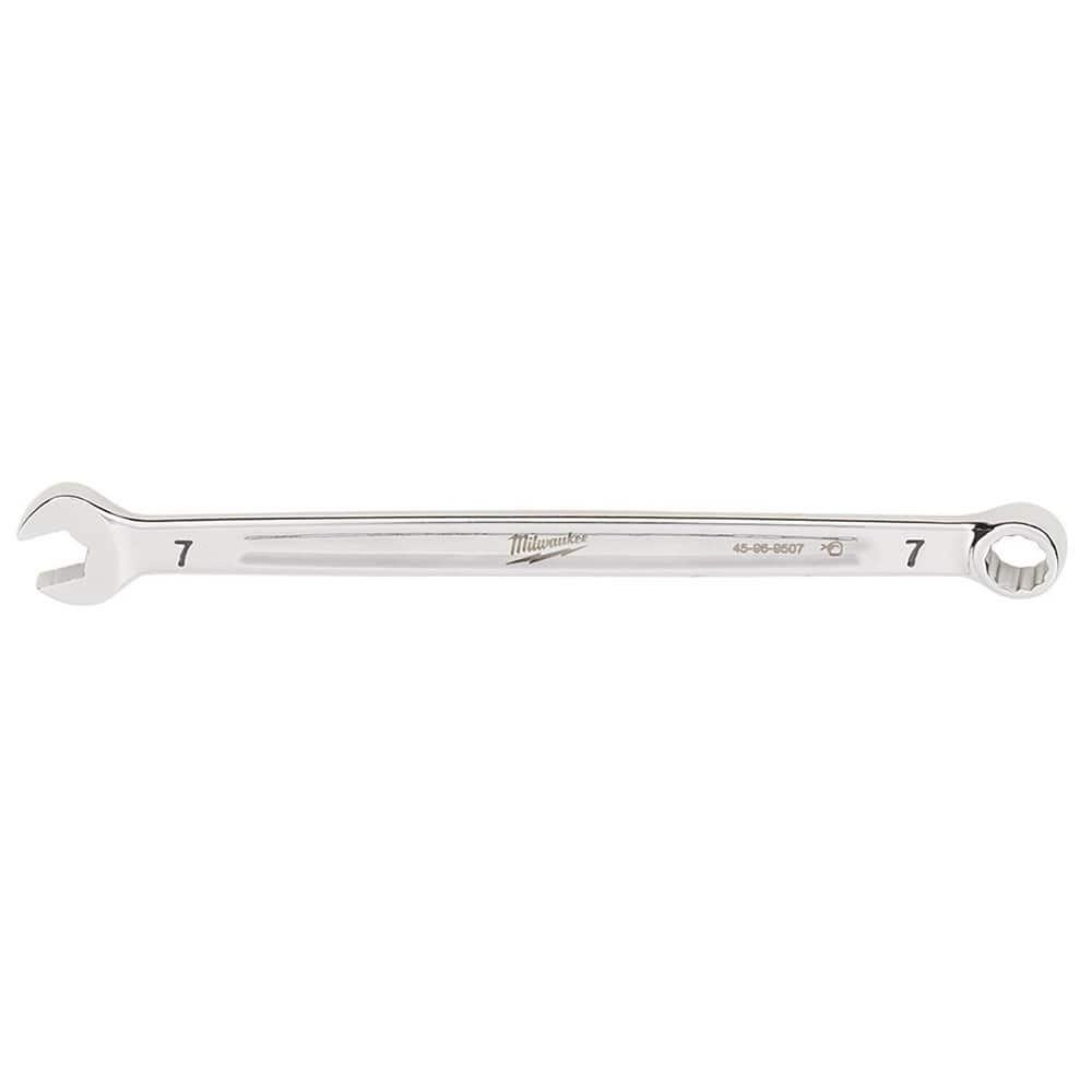 Combination Wrench: 7 mm Head Size Steel, Chrome-Plated