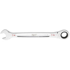 Combination Wrench: 1.125'' Head Size 15.47'' OAL, Steel, Chrome-Plated