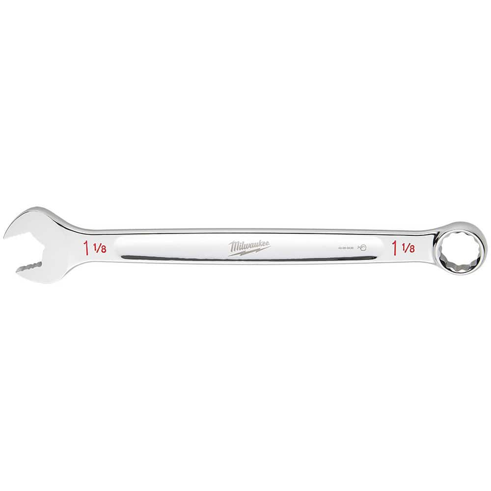 Combination Wrench: 1.125'' Head Size 15.47'' OAL, Steel, Chrome-Plated