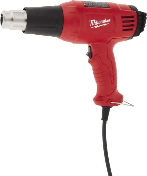 Milwaukee Tool - 140 to 1,040°F Heat Setting, 14.8 CFM Air Flow, Heat Gun - 120 Volts, 11.6 Amps, 1,400 Watts, 10.13' Cord Length - Caliber Tooling