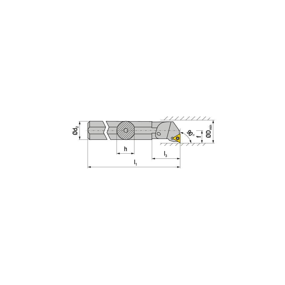 Indexable Boring Bar:  A06M STFCL 2,  90.00&deg N/A Steel 6.0000″ OAL,  Screw Clamping,