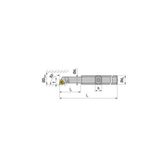 Indexable Boring Bar:  A0608H SWUCR 02,  7.80 mm Min Bore,  8.00 mm Shank Dia,  93.00&deg N/A Steel 100.0000″ OAL,  Screw Clamping,