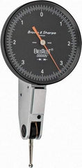 TESA Brown & Sharpe - 0.008 Inch Range, 0 Inch Dial Graduation, Horizontal Dial Test Indicator - 1-1/2 Inch Black Dial, 0-4-0 Dial Reading - Caliber Tooling