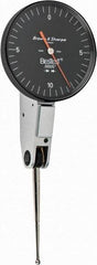 TESA Brown & Sharpe - 0.02 Inch Range, 0.0005 Inch Dial Graduation, Horizontal Dial Test Indicator - 1-1/2 Inch Black Dial, 0-10-0 Dial Reading - Caliber Tooling