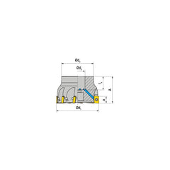 Indexable Square-Shoulder Face Mill:  A210.50.R.08-10,  22.0000″ Arbor Hole Dia, Uses  8,  AP.. 1003.. Inserts,  Through Coolant,  Series  A210-10