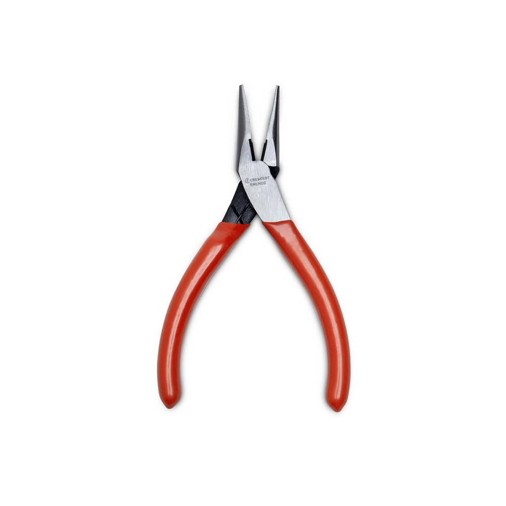 Long Nose Plier: 5″ OAL, Side Cutter Serrated Jaw