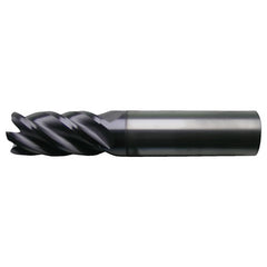 7/16″ × 7/16″ × 1″ × 3″ RHS / RHC Solid Carbide 5-Flute High-Performance End Mill for Ferrous Material - Bright - Exact Industrial Supply