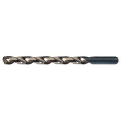 4.20mm RHS / RHC HSS-CO 8% (M42) 135 Degree Split Point Cobalt Heavy Duty Taper Length Drill - Straw / Gold Oxide - Exact Industrial Supply