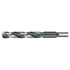 15/32 RHS / RHC HSS 135 Degree Split Point Heavy Duty Mechanics Length Drill - Black & Gold - Exact Industrial Supply