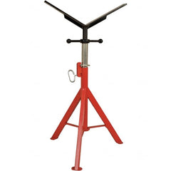 Rothenberger - 1/2" to 16" Pipe Capacity, Portable Folding Vee-Head Stand - 27" to 50" High, 2,500 Lb Capacity - Caliber Tooling