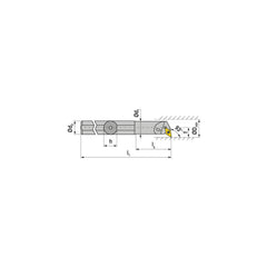 Indexable Boring Bar:  E-A1012K SDUCL 07,  15.50 mm Min Bore,  12.00 mm Shank Dia,  93.00&deg N/A Solid Carbide 125.0000″ OAL,  Screw Clamping,