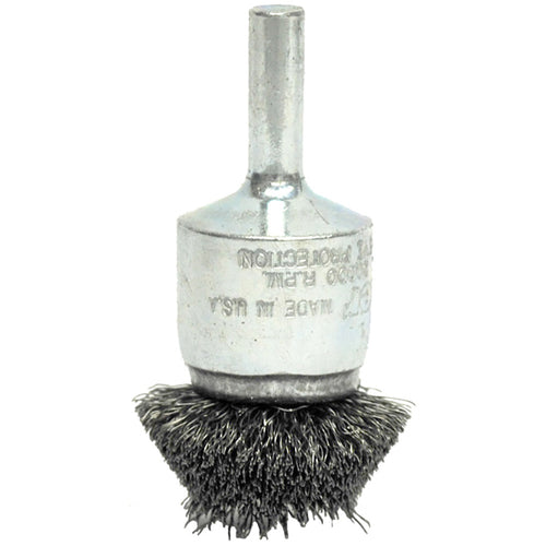 ‎1-1/2″ Circular Flared Crimped Wire End Brush, .008″ Stainless Steel Fill - Caliber Tooling