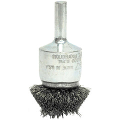 ‎1-1/2″ Circular Flared Crimped Wire End Brush, .006″ Stainless Steel Fill - Caliber Tooling