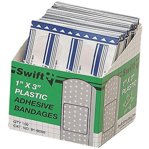 1X3 PLASTIC STRIP BANDAID 100/BOX - Caliber Tooling