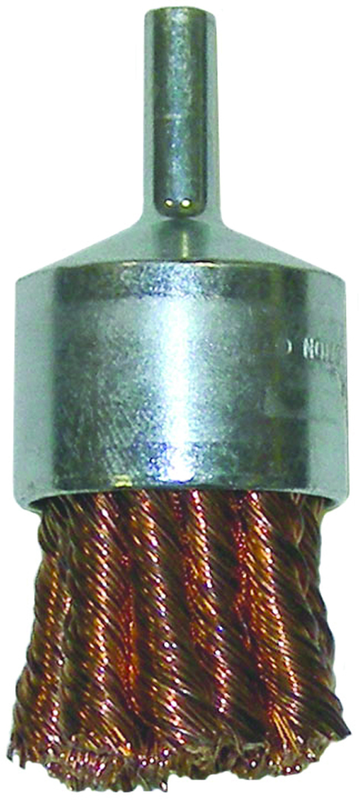 1-1/8" Knot Wire End Brush - .020; Bronze - Non-Sparking Wire Wheel - Caliber Tooling