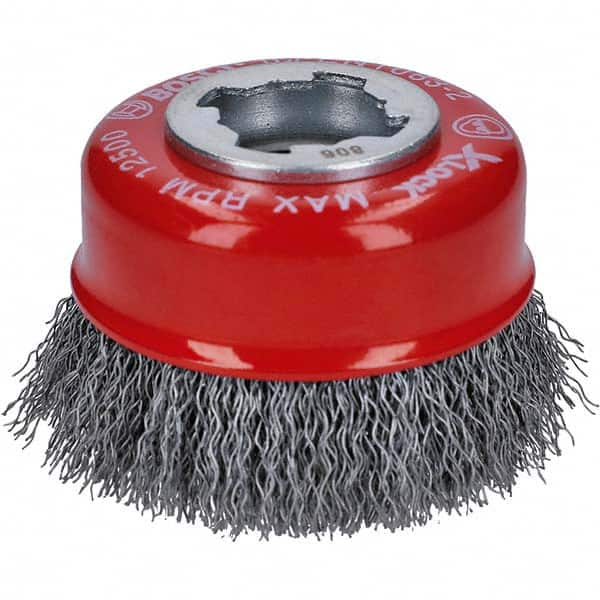 Bosch - 3" Diam 0.012" X-LOCK Carbon Steel Fill Cup Brush - Caliber Tooling