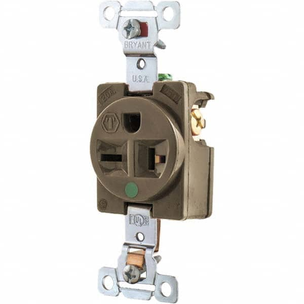 Bryant Electric - Straight Blade Receptacles Receptacle Type: Single Receptacle Grade: Hospital - Caliber Tooling