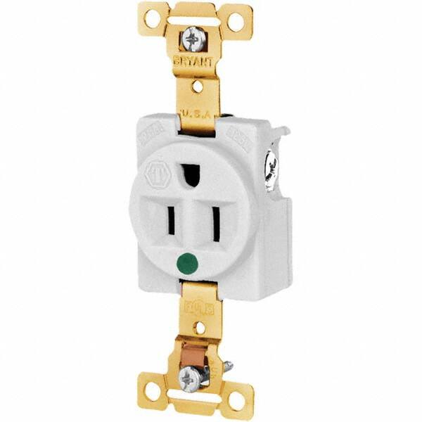 Bryant Electric - Straight Blade Receptacles Receptacle Type: Single Receptacle Grade: Hospital - Caliber Tooling