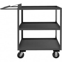 Order Picking Utility Cart: Gray Gray, Phenolic Casters, 3 Shelves