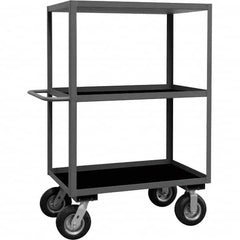 Instrument Utility Cart: Gray Gray, Pneumatic Casters, 3 Shelves