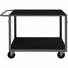 Instrument Utility Cart: Steel, Gray Swivel, Polyolefin Wheels, Side Brake