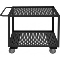 Mobile Utility Cart: Gray Gray, Polyurethane Casters, 2 Shelves