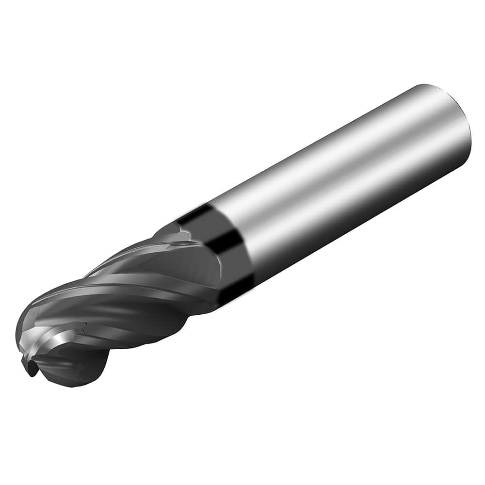 Sandvik Coromant - 1" Diam, 1-1/2" LOC, 4 Flute Solid Carbide Ball End Mill - Exact Industrial Supply