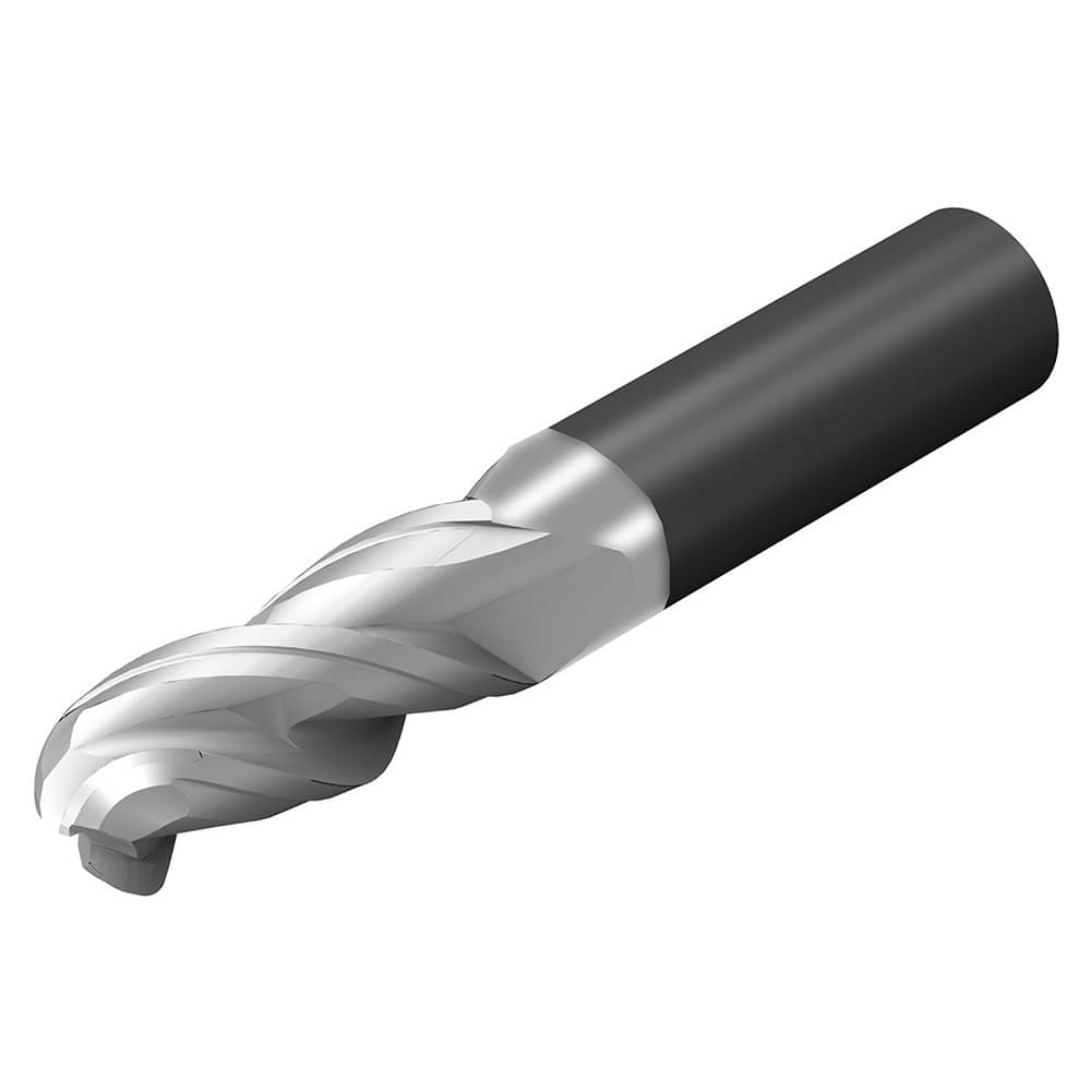 Sandvik Coromant - 1" Diam, 2" LOC, 3 Flute Solid Carbide Ball End Mill - Exact Industrial Supply