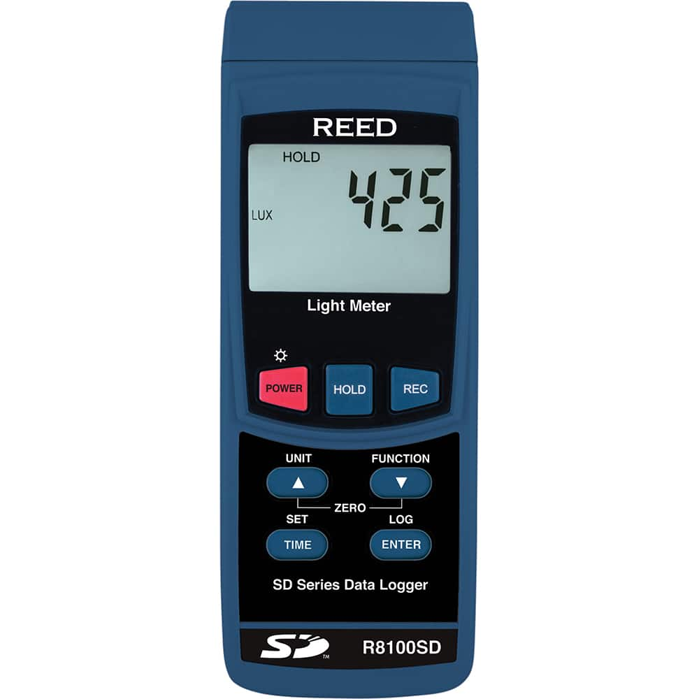 REED Instruments - Light Meters; Compatible Lighting: All Visible Light ; Maximum Measurement (Lux): 100000 ; Maximum Measurement (FC): 10000 ; Minimum Measurement (Lux): 0 ; Minimum Measurement (FC): 0 ; Accuracy ? (%): 4 - Exact Industrial Supply