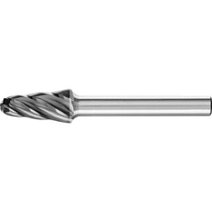 PFERD - SL-3, 3/8" Cut Diam, 1/4" Shank Diam, Carbide End Cut Aluma Cut Taper with Radius End Burr - Exact Industrial Supply