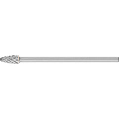 PFERD - SF-3L6, 3/8" Cut Diam, 1/4" Shank Diam, Carbide End Cut Tree with Radius End Burr - Exact Industrial Supply