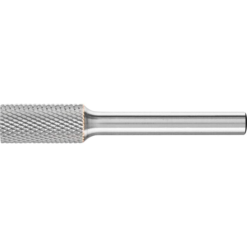 PFERD - SA-1, 3/8" Cut Diam, 1/4" Shank Diam, Carbide Diamond Pattern Cylinder Burr - Exact Industrial Supply