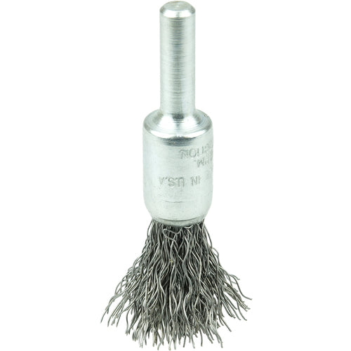 3/8″ Steel Fill Crimped Wire End Brush, .0118″ Steel Fill - Caliber Tooling