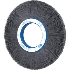 Wheel Brush: 12″ Wheel Dia, Crimped & Round Nylon & Silicon Carbide, 120 Grit, 1,800 RPM