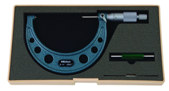 3 - 4'' Measuring Range - .0001 Graduation - Ratchet Thimble - Carbide Face - Outside Micrometer - Caliber Tooling