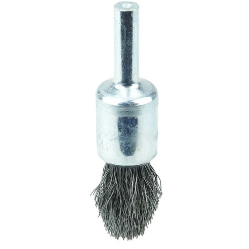 1/2″ Controlled Flare Crimped Wire End Brush, .0104″ Steel Fill - Caliber Tooling