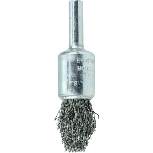 1/2″ Controlled Flare Crimped Wire End Brush, .014″ Steel Fill - Caliber Tooling