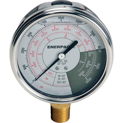 Enerpac - Hydraulic Pressure Gages & Adapters Type: Glycerine Filled Pressure Rating: 10000 - Caliber Tooling