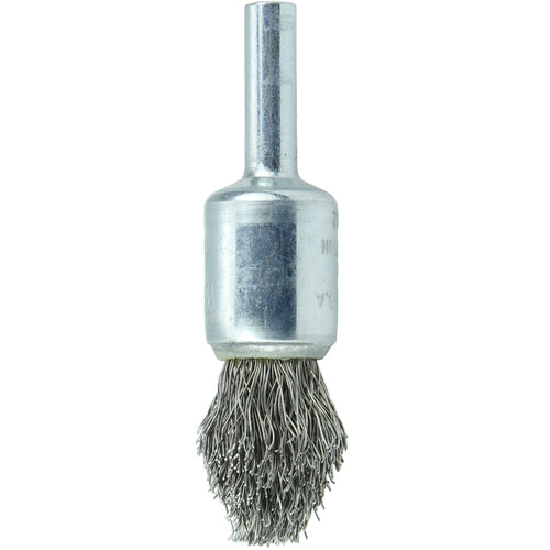 1/2″ Controlled Flare Crimped Wire End Brush, .0104″ Stainless Steel Fill - Caliber Tooling