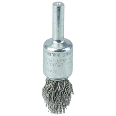 1/2″ Controlled Flare Crimped Wire End Brush, .020″ Stainless Steel Fill - Caliber Tooling