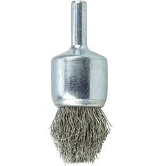 3/4″ Controlled Flare Crimped Wire End Brush, .0104″ Stainless Steel Fill - Caliber Tooling