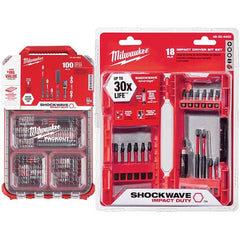 Milwaukee Tool - Power & Impact Screwdriver Bit Sets Point Type: Phillips; Slotted; Square; Torx Tool Type: Driver Bit - Caliber Tooling