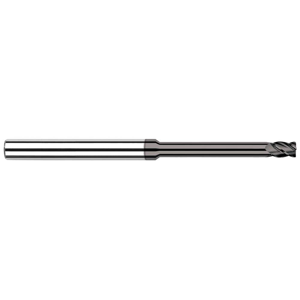 Harvey Tool - Corner Radius & Corner Chamfer End Mills; Mill Diameter (Inch): 1/64 ; Mill Diameter (Decimal Inch): 0.0150 ; End Type: Corner Radius ; Corner Radius (Decimal Inch): 0.0030 ; Number of Flutes: 4 ; Material: Solid Carbide - Exact Industrial Supply