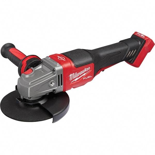 Milwaukee Tool - 4-1/2 - 6" Wheel Diam, 9,000 RPM, Cordless Angle & Disc Grinder - 5/8-11 Spindle, 18 Volts, Side Exhaust - Caliber Tooling