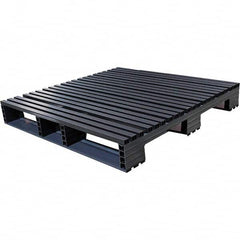 Custom Built Plastic Pallets - 45" Long x 45" & Wide x 6-1/2" High Plastic Pallet - 1,500 Lb Static Capacity, 500 Lb Dynamic Capacity, Black - Caliber Tooling