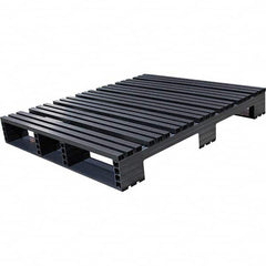 Custom Built Plastic Pallets - 48" Long x 40" & Wide x 6-1/2" High Plastic Pallet - 1,500 Lb Static Capacity, 500 Lb Dynamic Capacity, Black - Caliber Tooling