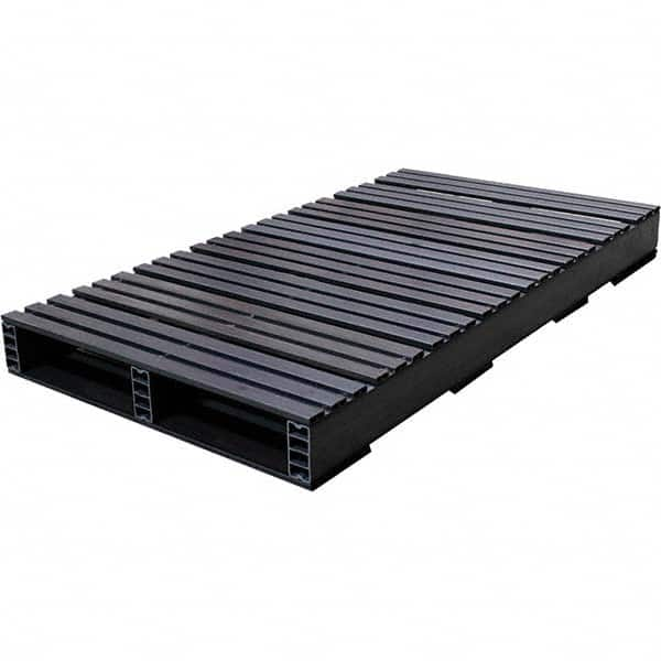 Custom Built Plastic Pallets - 27" Long x 51-1/2" & Wide x 4-1/2" High Plastic Pallet - 1,500 Lb Static Capacity, 500 Lb Dynamic Capacity, Black - Caliber Tooling